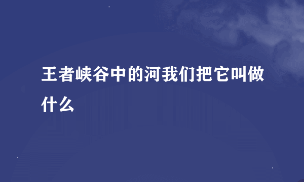 王者峡谷中的河我们把它叫做什么