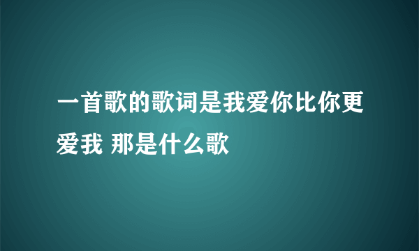 一首歌的歌词是我爱你比你更爱我 那是什么歌