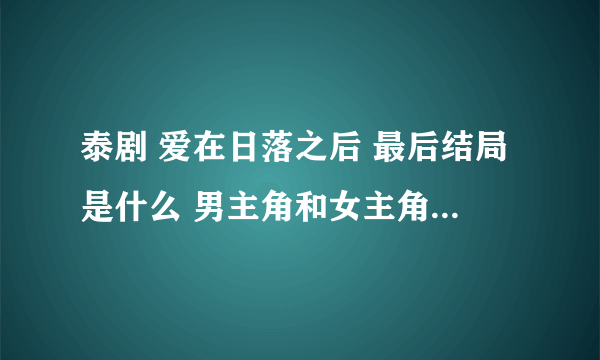 泰剧 爱在日落之后 最后结局是什么 男主角和女主角在一起了吗？