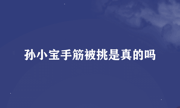 孙小宝手筋被挑是真的吗