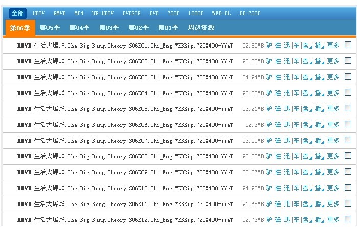 生活大爆炸，1-6季下载地址