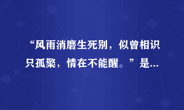 “风雨消磨生死别，似曾相识只孤檠，情在不能醒。”是什么意思？