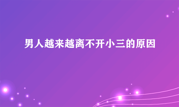 男人越来越离不开小三的原因