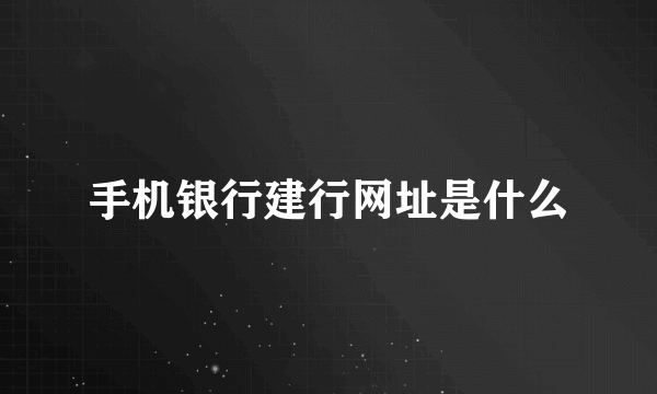 手机银行建行网址是什么