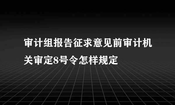 审计组报告征求意见前审计机关审定8号令怎样规定