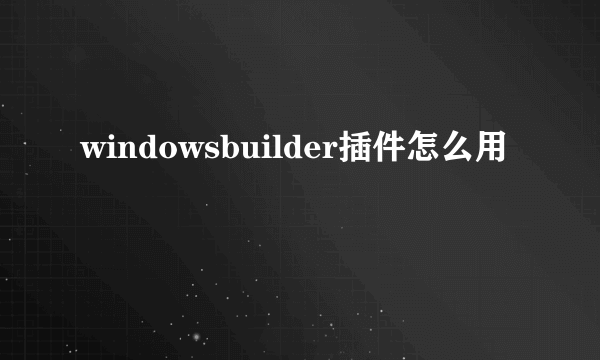 windowsbuilder插件怎么用