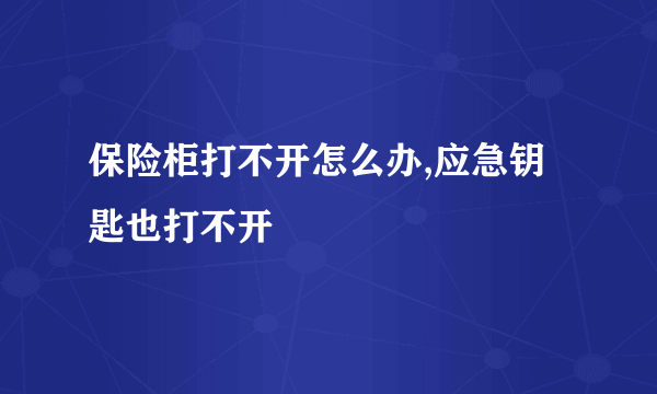 保险柜打不开怎么办,应急钥匙也打不开