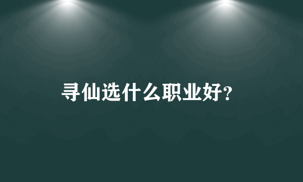 寻仙选什么职业好？