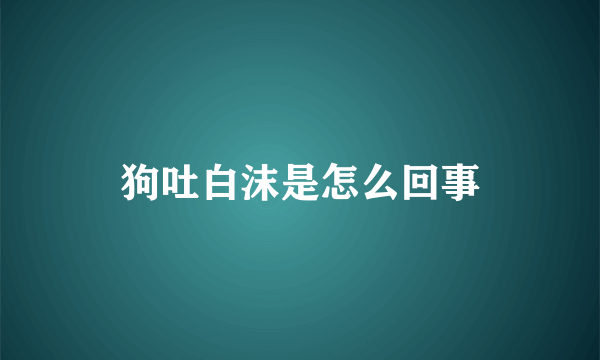 狗吐白沫是怎么回事