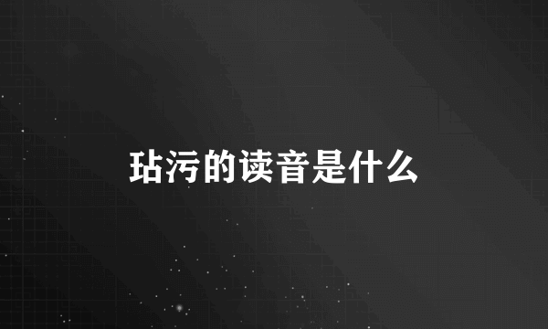 玷污的读音是什么