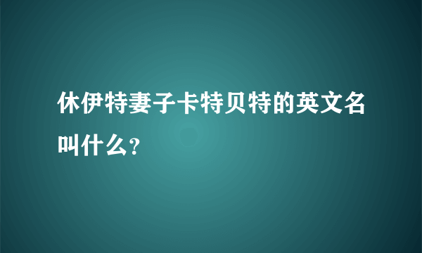 休伊特妻子卡特贝特的英文名叫什么？