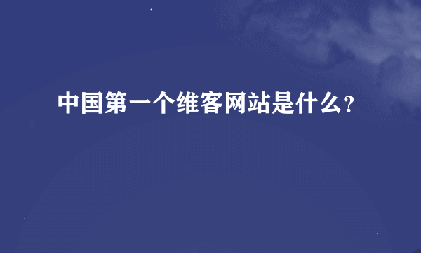 中国第一个维客网站是什么？