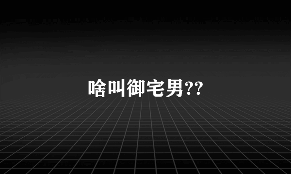 啥叫御宅男??