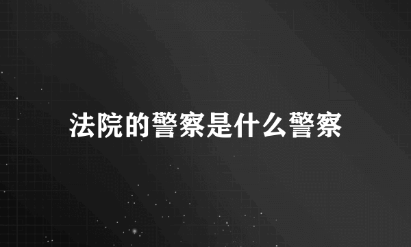 法院的警察是什么警察