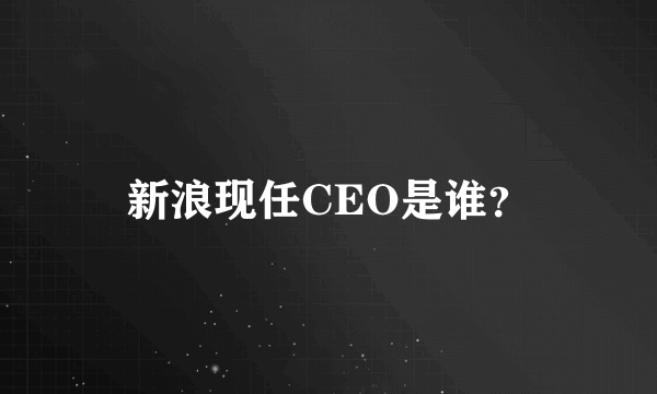 新浪现任CEO是谁？