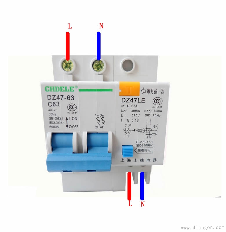 漏电开关接线图