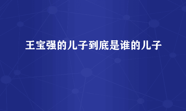 王宝强的儿子到底是谁的儿子