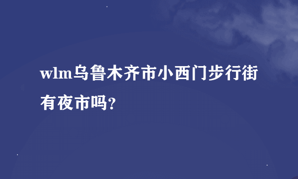 wlm乌鲁木齐市小西门步行街有夜市吗？