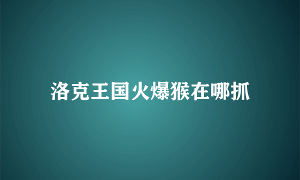 洛克王国火爆猴在哪抓