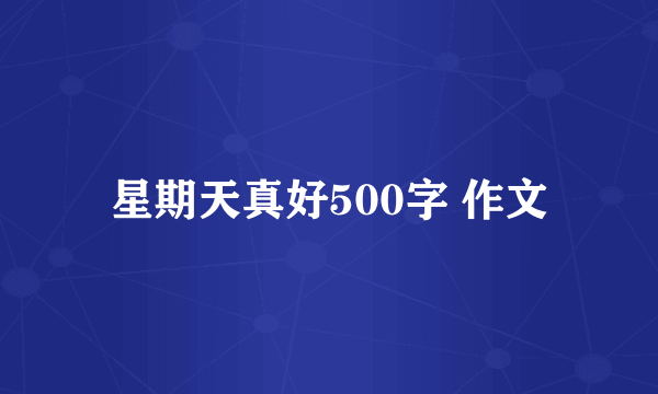 星期天真好500字 作文