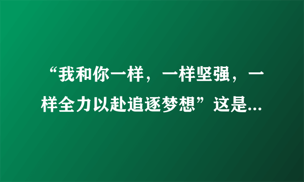 “我和你一样，一样坚强，一样全力以赴追逐梦想”这是哪首歌的歌词呢？