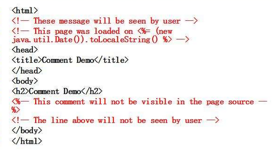 jsp中几注释的区别是什么？