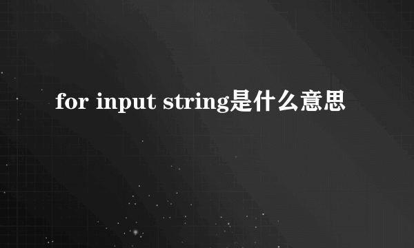 for input string是什么意思