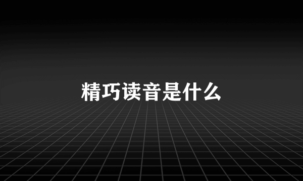 精巧读音是什么