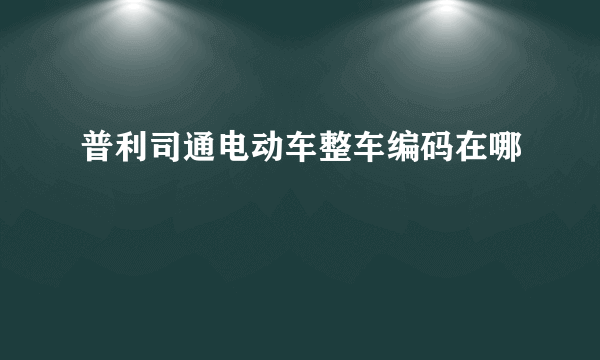 普利司通电动车整车编码在哪