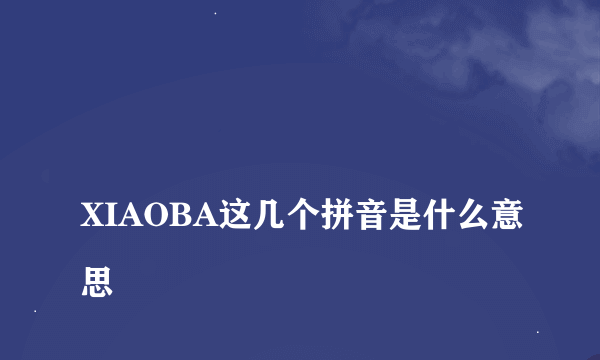 
XIAOBA这几个拼音是什么意思

