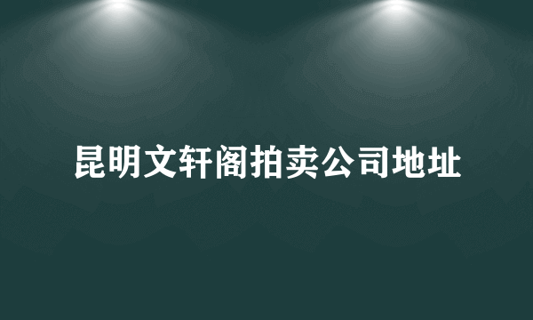 昆明文轩阁拍卖公司地址