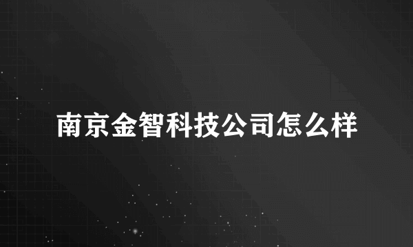 南京金智科技公司怎么样