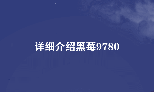 详细介绍黑莓9780