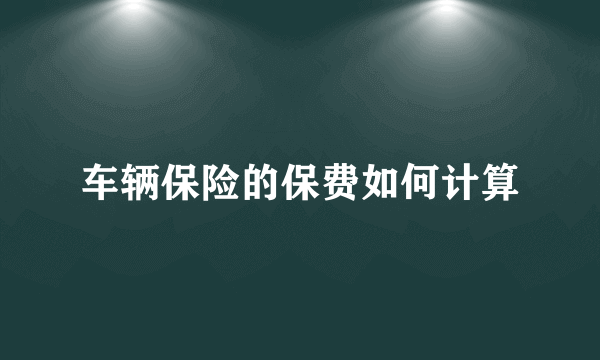 车辆保险的保费如何计算