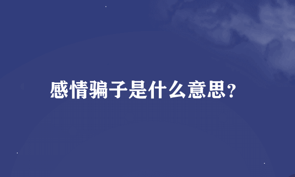 感情骗子是什么意思？