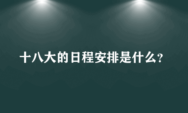 十八大的日程安排是什么？