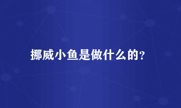 挪威小鱼是做什么的？