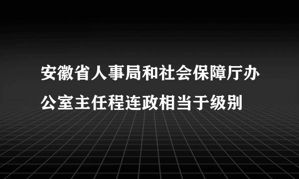 安徽省人事局和社会保障厅办公室主任程连政相当于级别