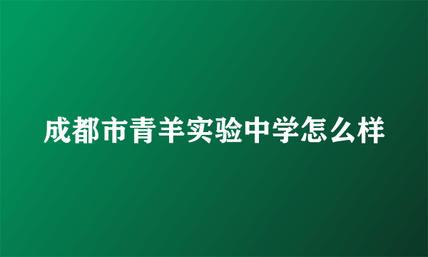 成都市青羊实验中学怎么样