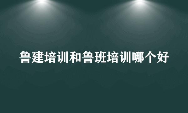 鲁建培训和鲁班培训哪个好