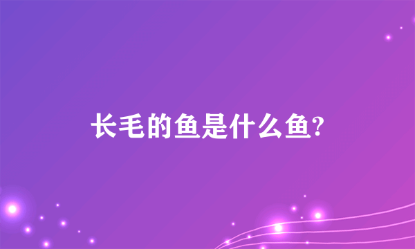 长毛的鱼是什么鱼?