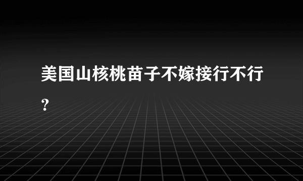 美国山核桃苗子不嫁接行不行？