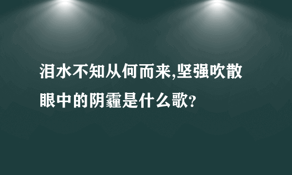 泪水不知从何而来,坚强吹散眼中的阴霾是什么歌？