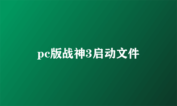 pc版战神3启动文件