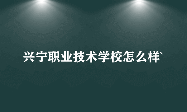 兴宁职业技术学校怎么样`