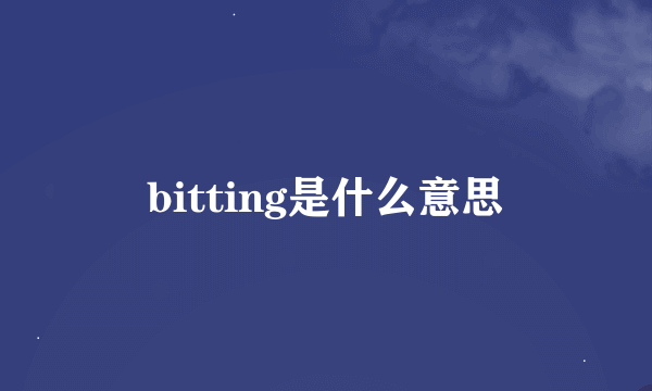 bitting是什么意思