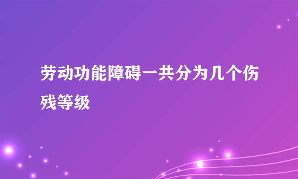 劳动功能障碍一共分为几个伤残等级