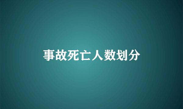 事故死亡人数划分