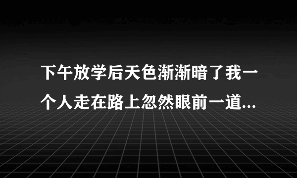 下午放学后天色渐渐暗了我一个人走在路上忽然眼前一道亮光闪过继续往下写