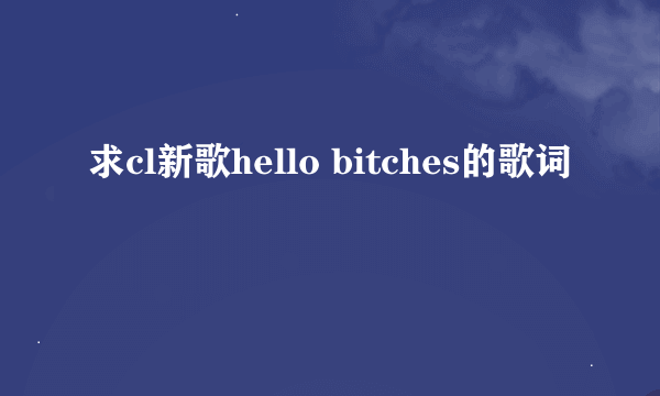 求cl新歌hello bitches的歌词